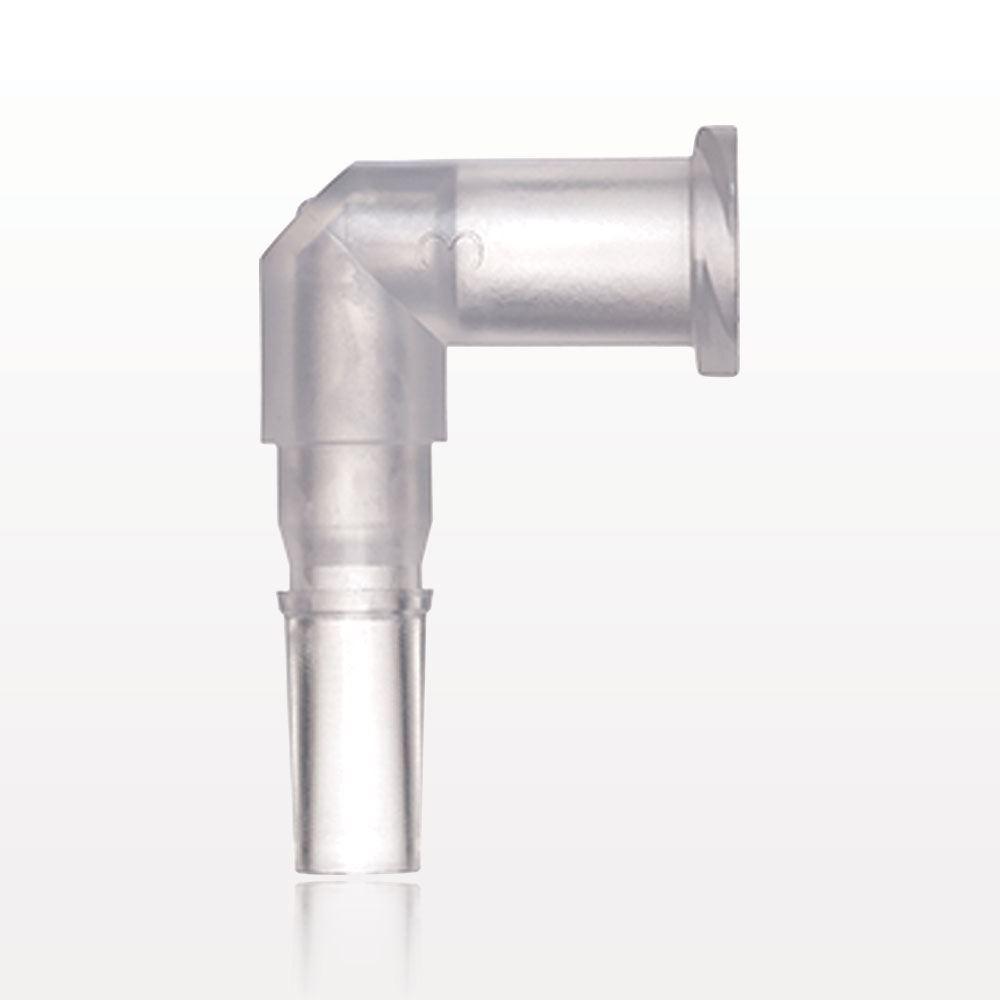 Elbow Connector, Female Luer Lock, Male Luer Slip, Clear