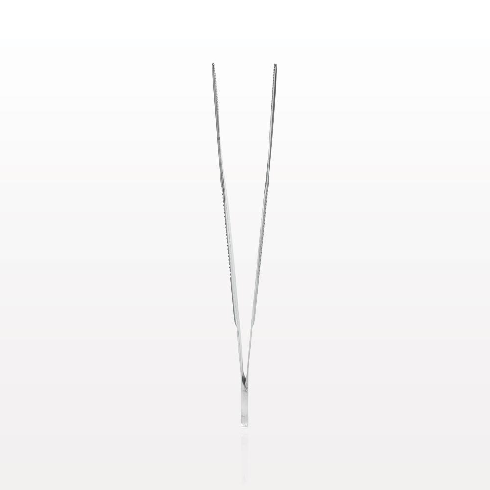 Single-Use Dressing Forceps, Serrated Tips, Mirror Finish