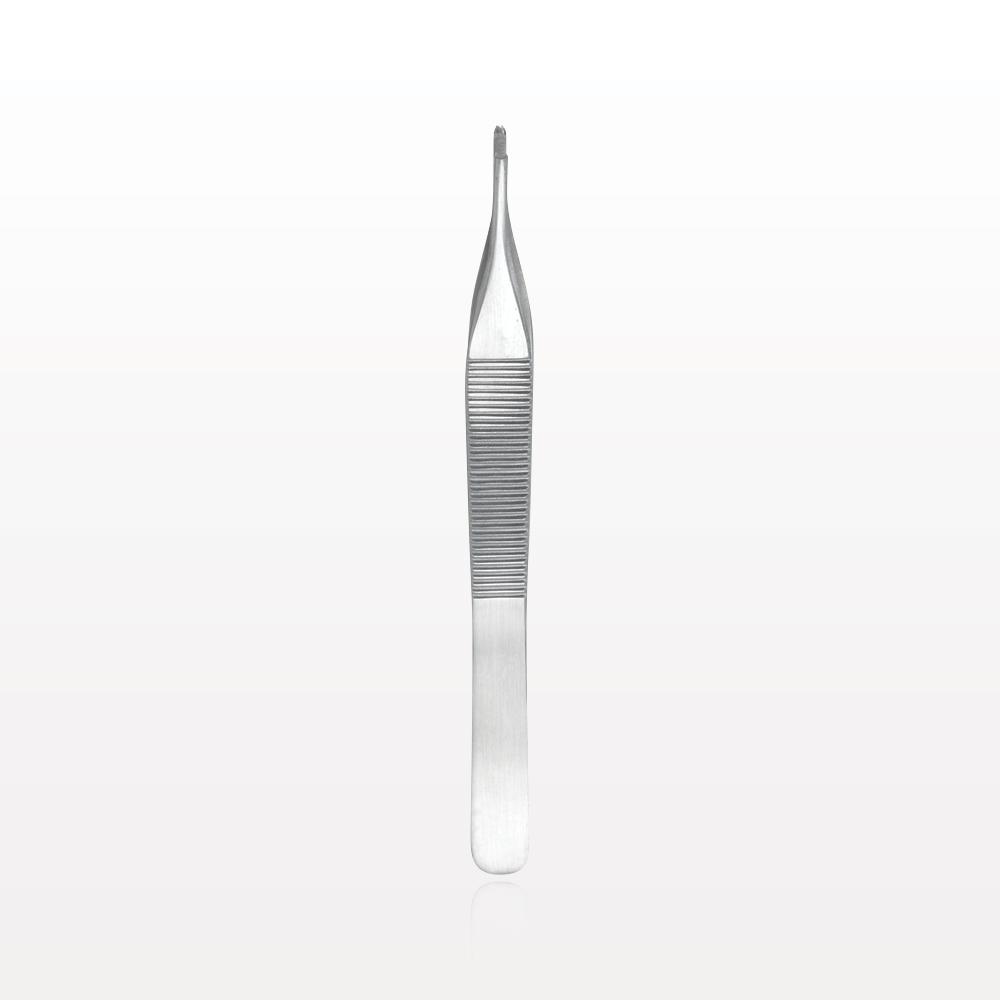 Single-Use Adson Tweezer Forceps, 1 x 2 Teeth, Satin Finish