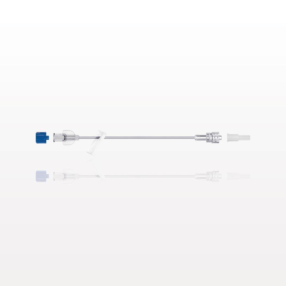 Extension Line, Female Luer Lock to Male Luer with Spin Lock, Slide Clamp and Non-Vented Caps