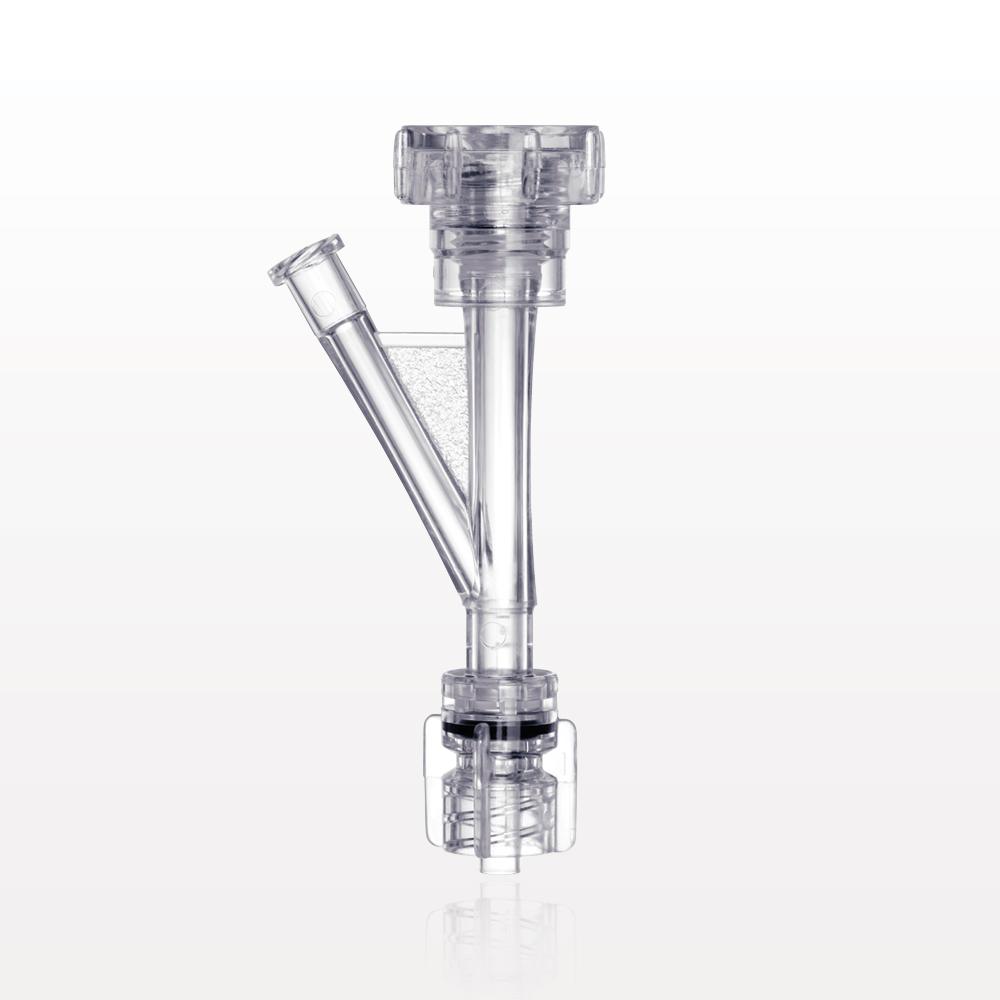 Hemostasis Valve Y Connector, Rotating Male Luer Lock, Female Luer Lock Sideport