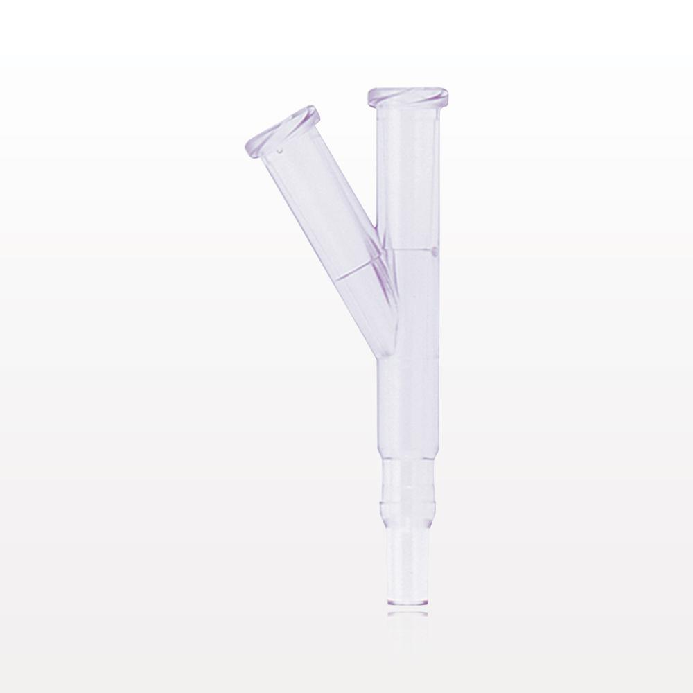 Y Connector 2 Female Luer Locks, Male Luer Slip, Clear