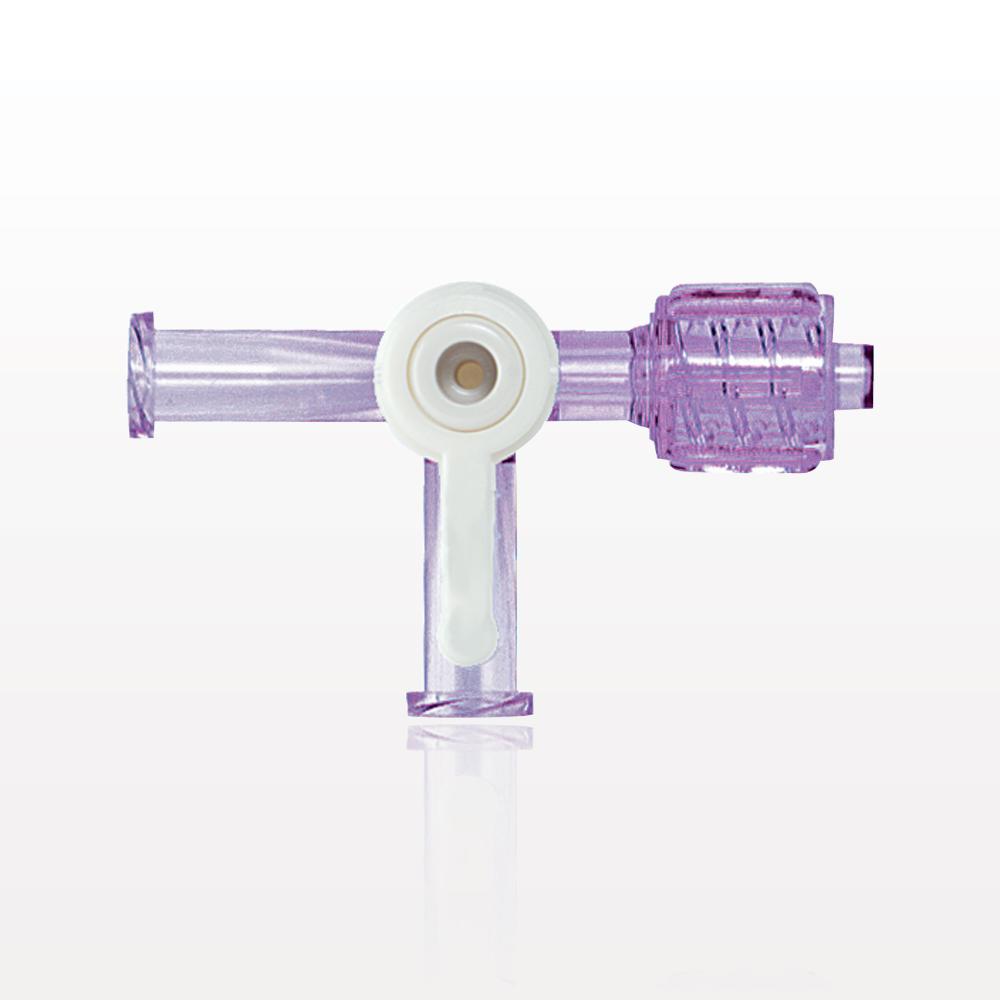 2-Way Stopcock, 2 Female Luer Locks, Swivel Male Luer Lock, 90 Degree Turn Handle