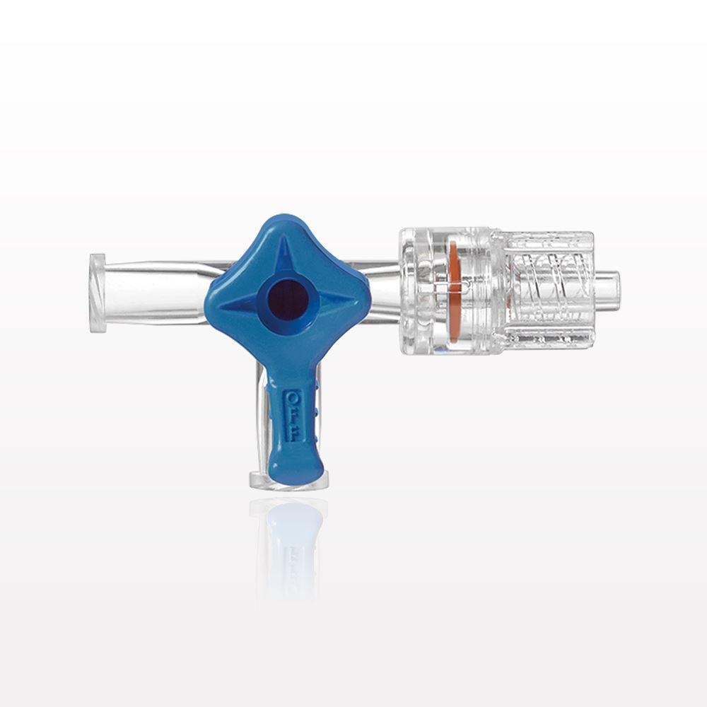 3-Way Stopcock, 2 Female Luer Locks, Rotating Male Luer Lock