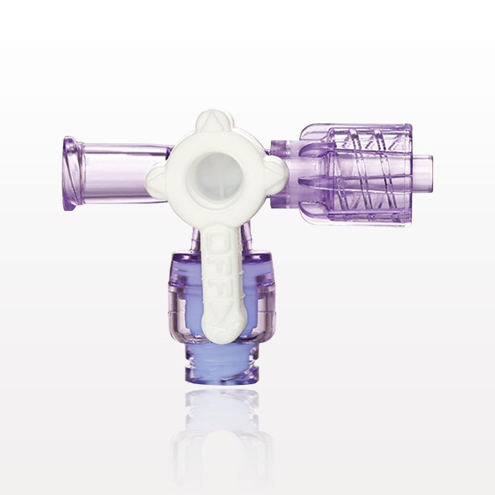 4-Way Stopcock, Female Luer Lock, Swabbable Luer Activated Valve, Male Luer Lock