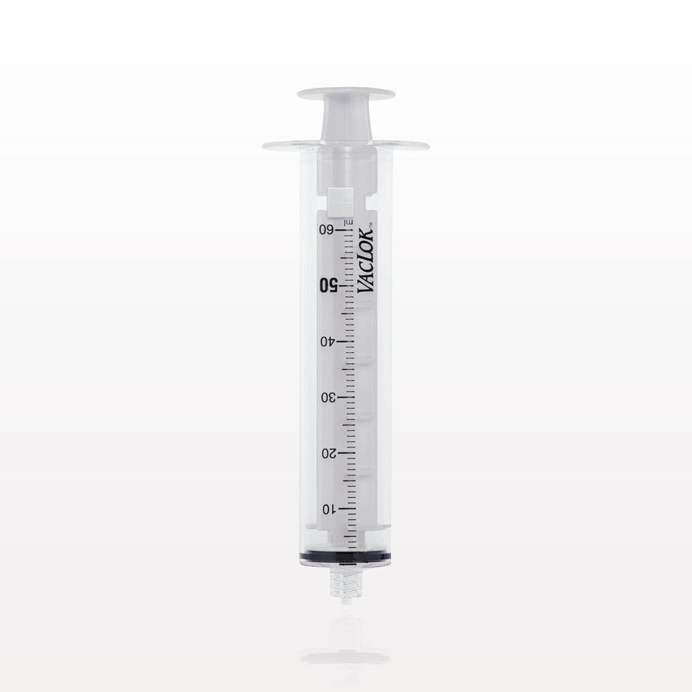 VacLok Negative Pressure Syringe, Male Luer Lock, White