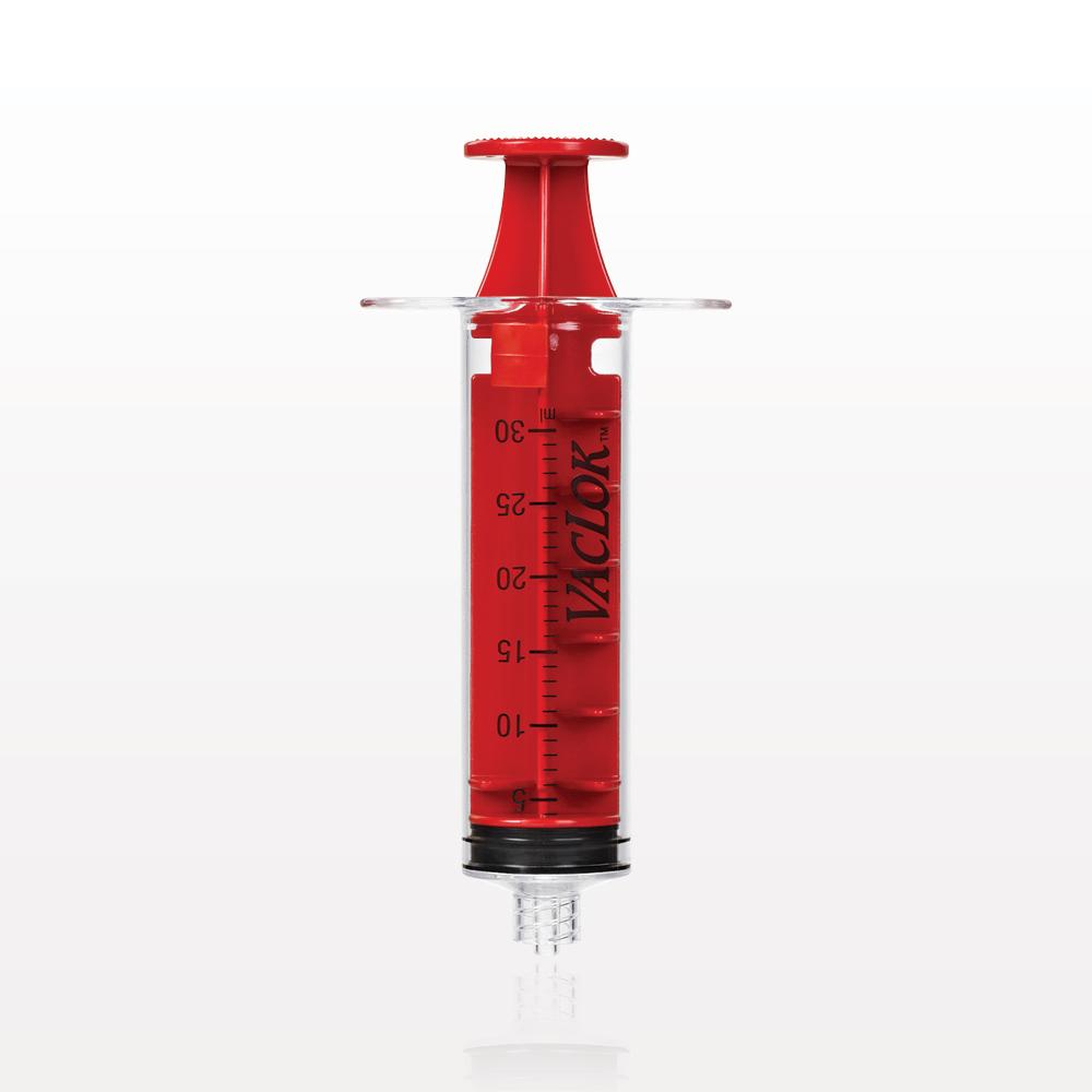 VacLok® Negative Pressure Syringe, Male Luer Lock, Red