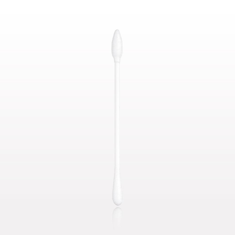 Dual Ended Point/Round Tip Swab with White Handle