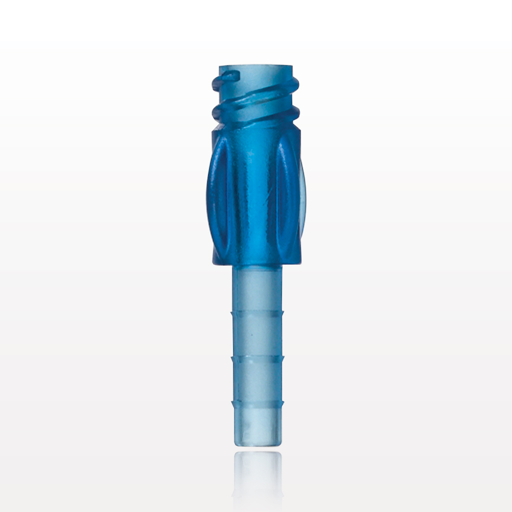 Female Luer Lock, Tubing Port, Blue