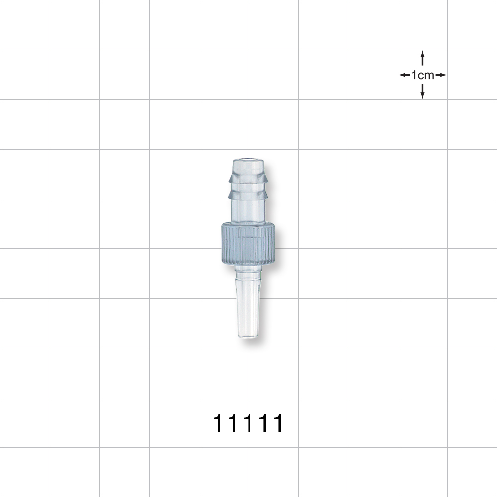 Male Luer Slip, Barbed, Clear