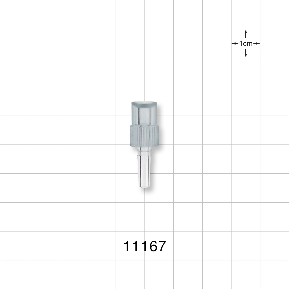 Male Luer Slip, Tubing Port, Clear