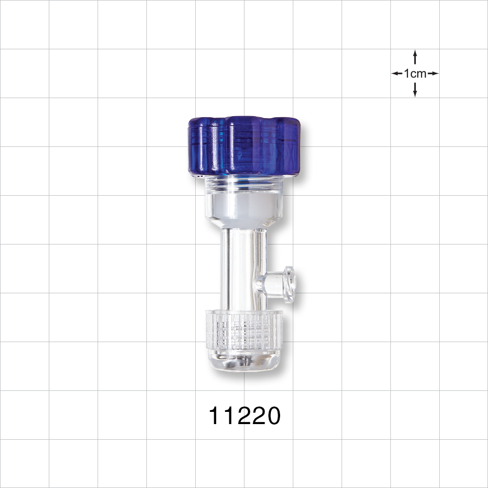 Tuohy Borst Adapter, Threaded Flare Connector, Female Luer Lock Sideport