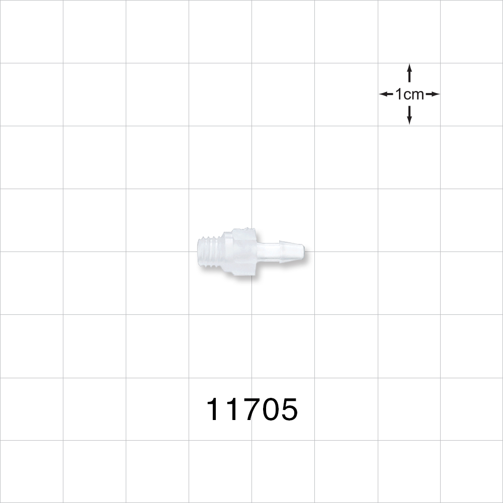 Threaded Connector, Barbed, Natural