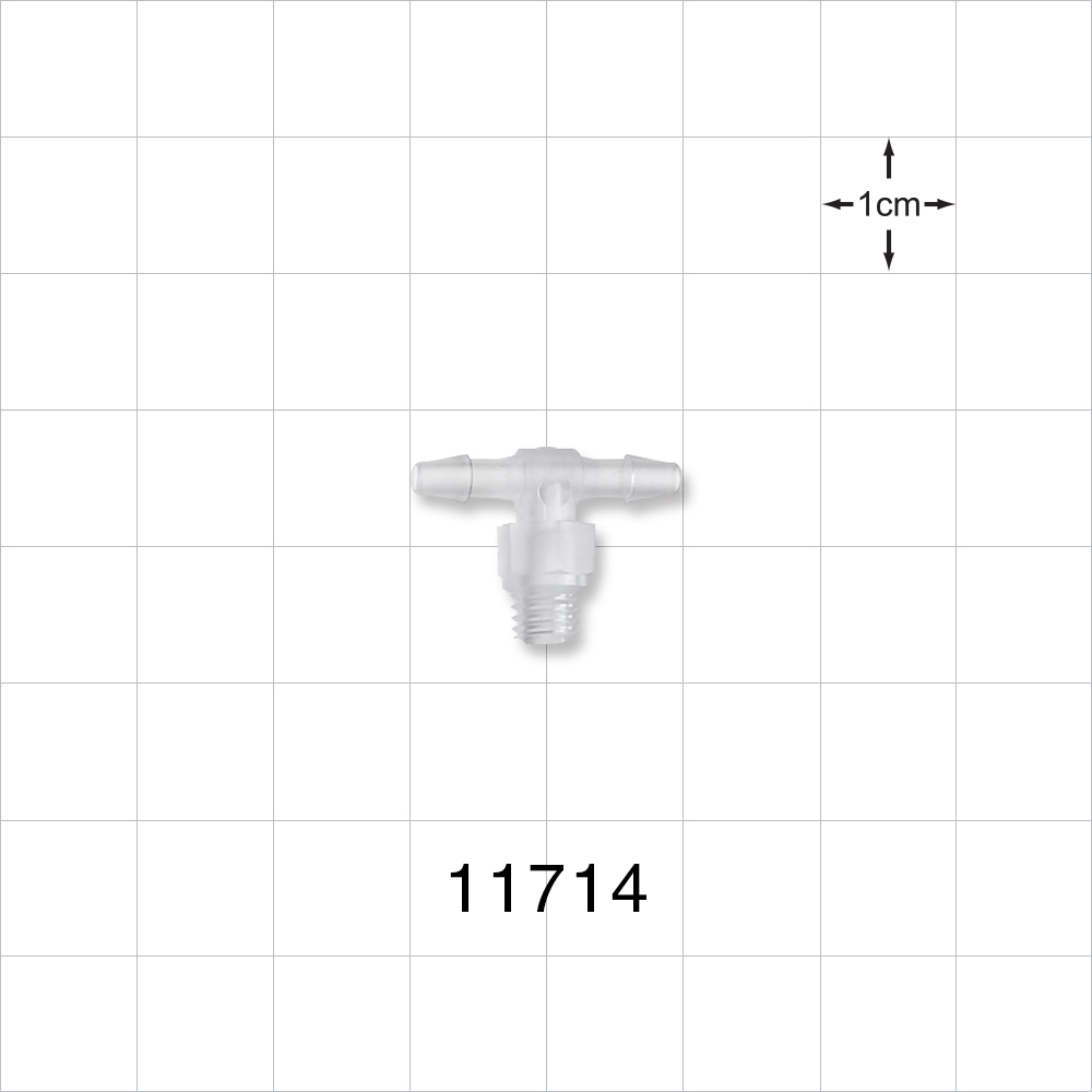 Threaded T Connector, Barbed, Natural