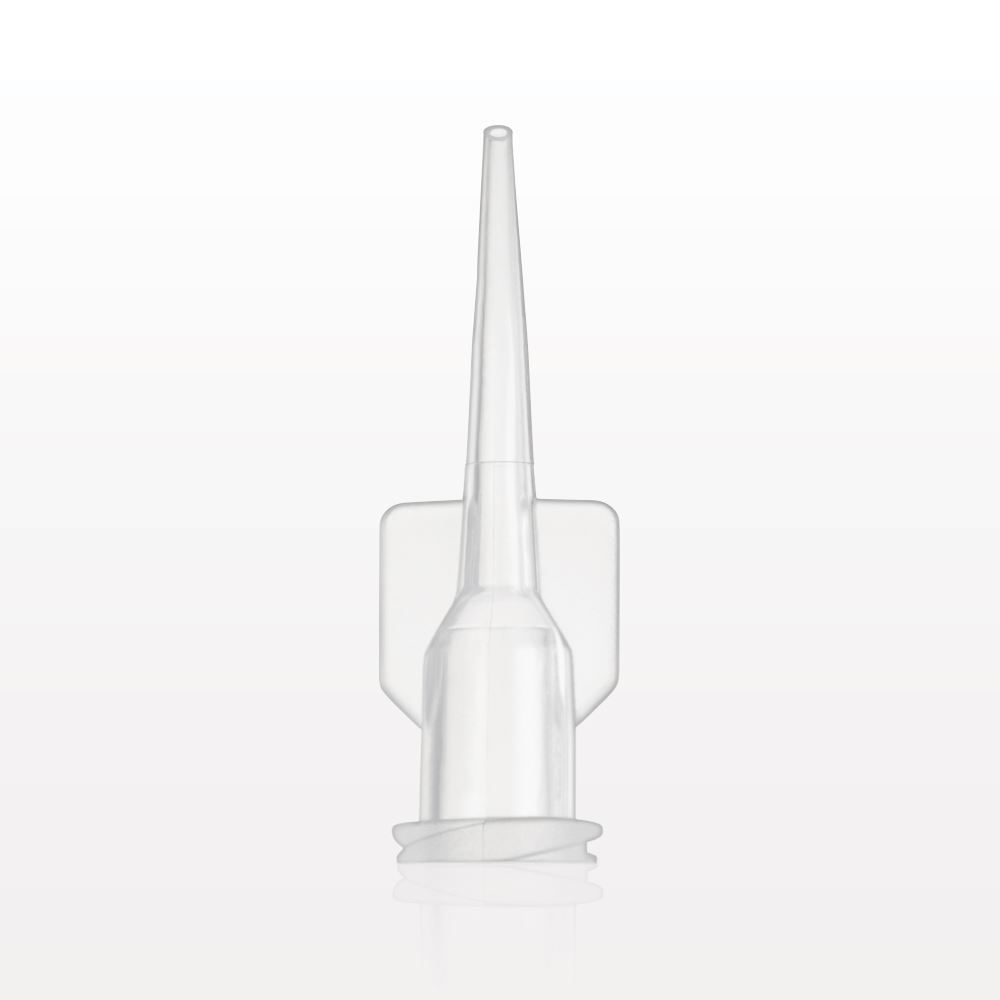 Fine Curved Dispensing Tip, Female Luer Lock, Natural