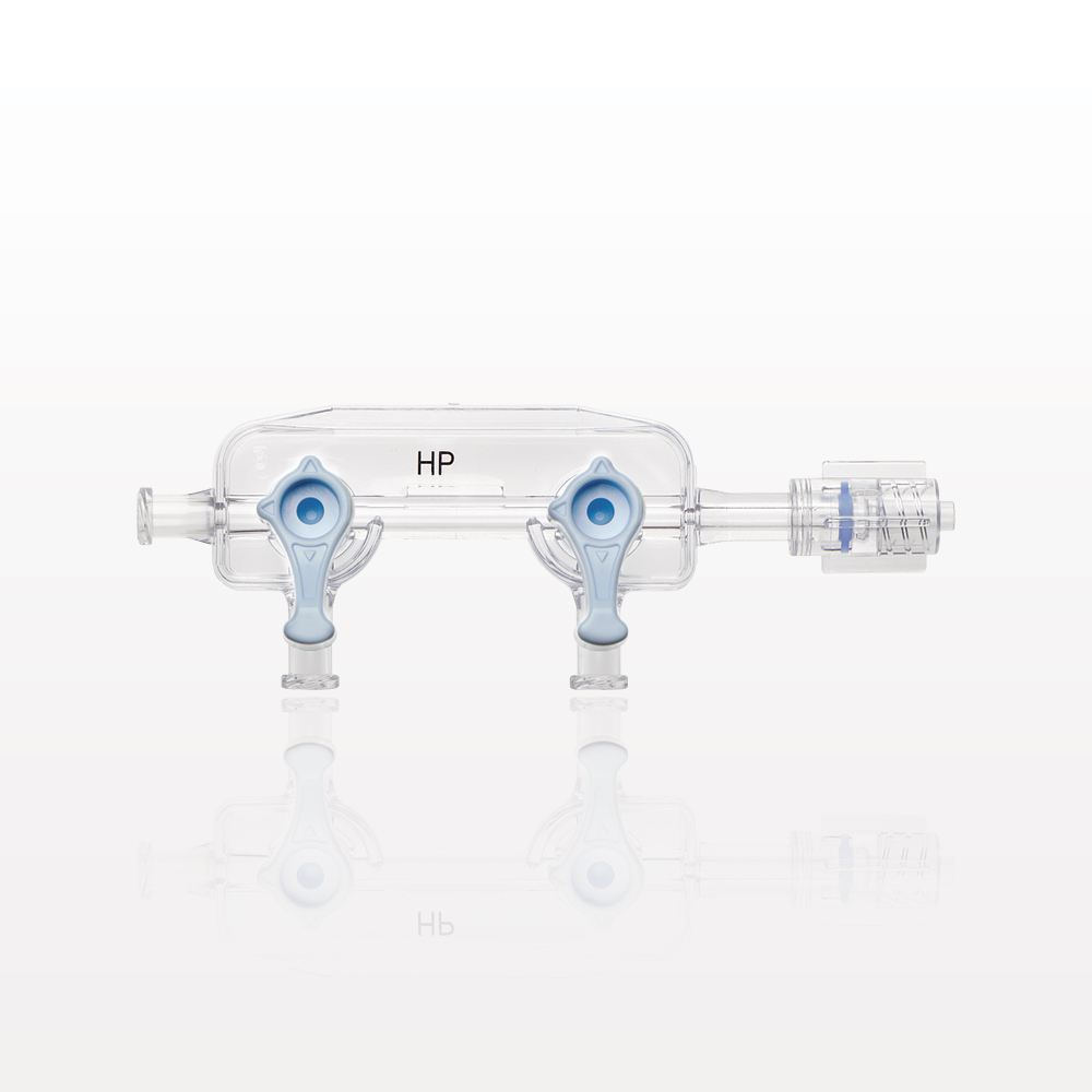 2-Gang Stopcock Manifold, 3 Female Luer Locks, Rotating Male Luer Lock