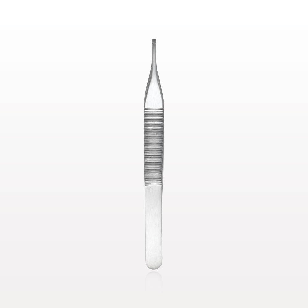 Single-Use Adson Tweezer Forceps, Serrated Tips, Satin Finish