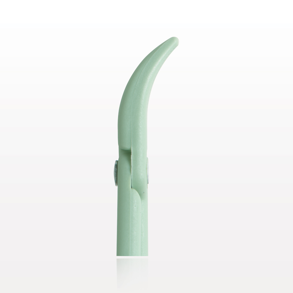 Single-Use Locking Forceps, Curved, Green