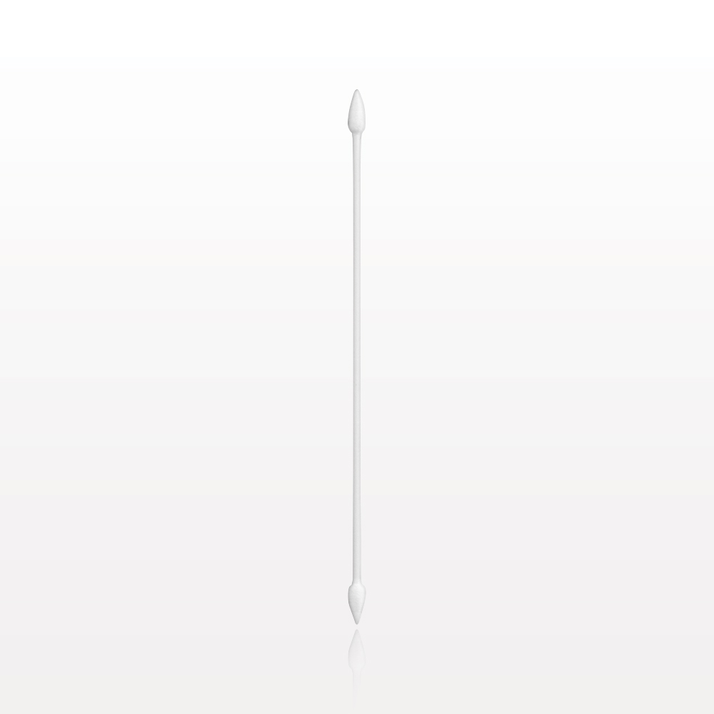 Tightly Wound Dual-Ended Point Tip Swab with White Handle; 100/Bag