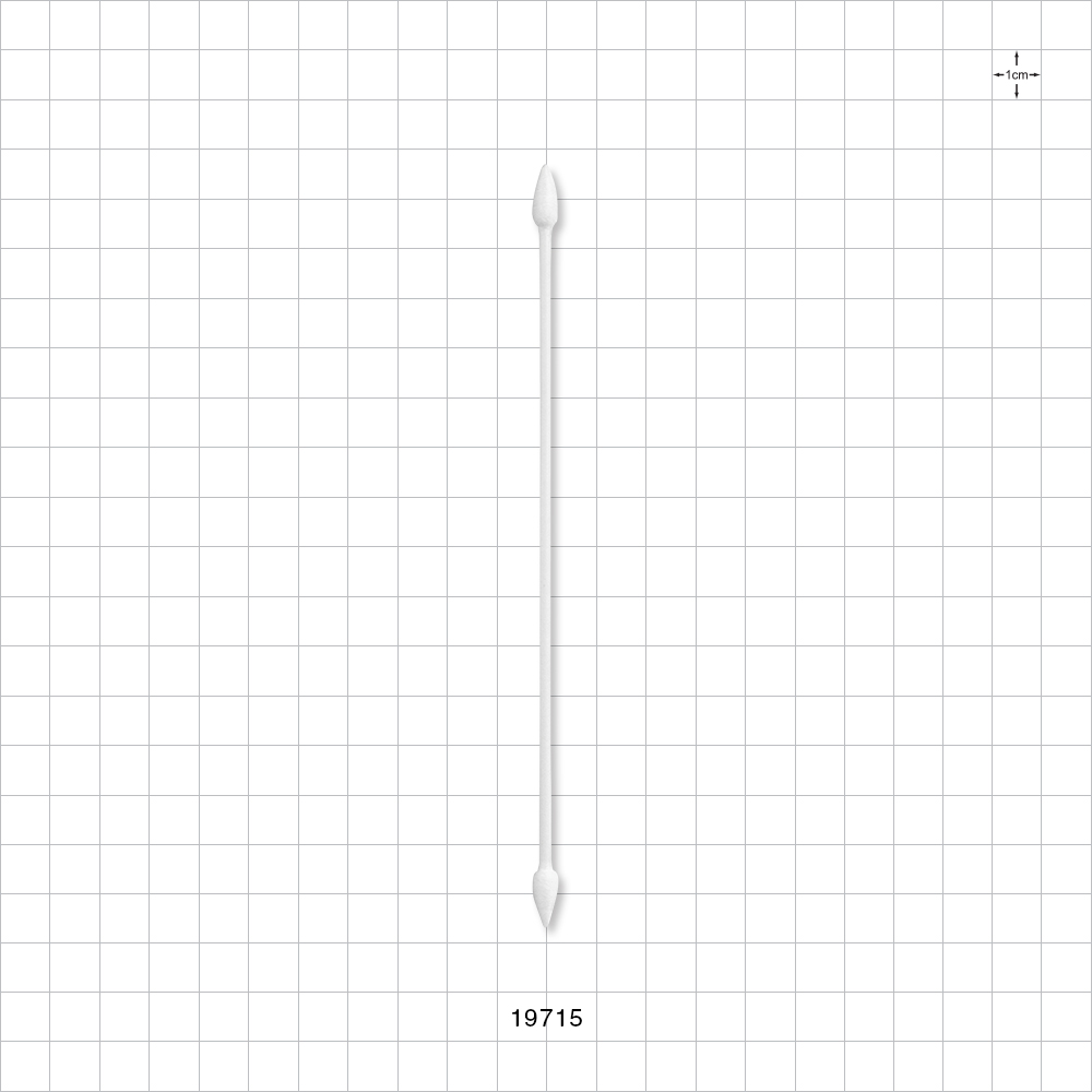 Tightly Wound Dual-Ended Point Tip Swab with White Handle; 100/Bag