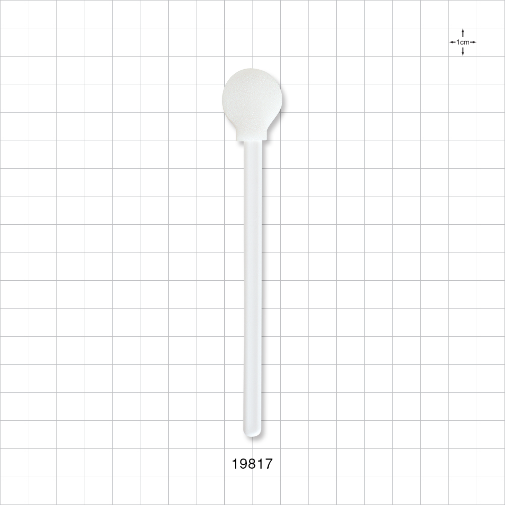 Lollipop Swab, White Handle, White Foam Tip