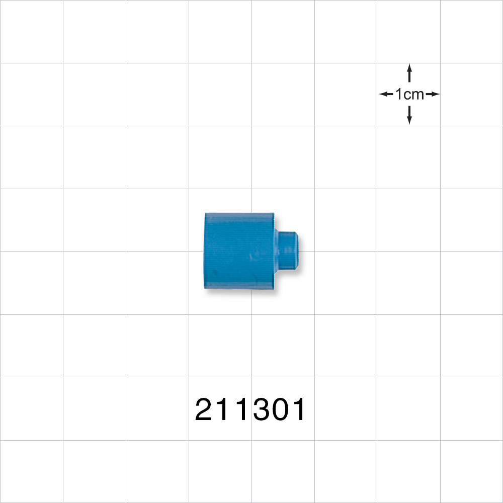 Straight Connector, Reducer, Tubing Port, Blue