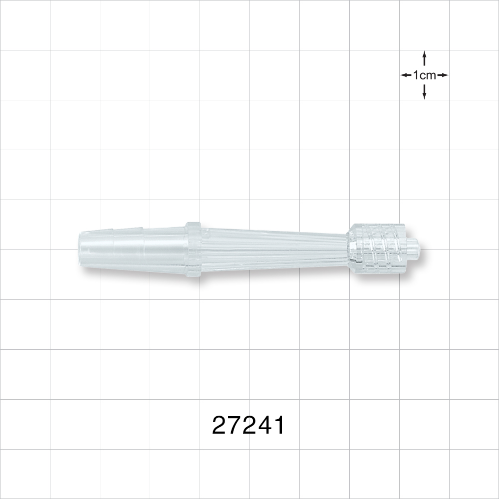 Straight Connector, Reducer, Barbed, Male Luer Lock, Clear