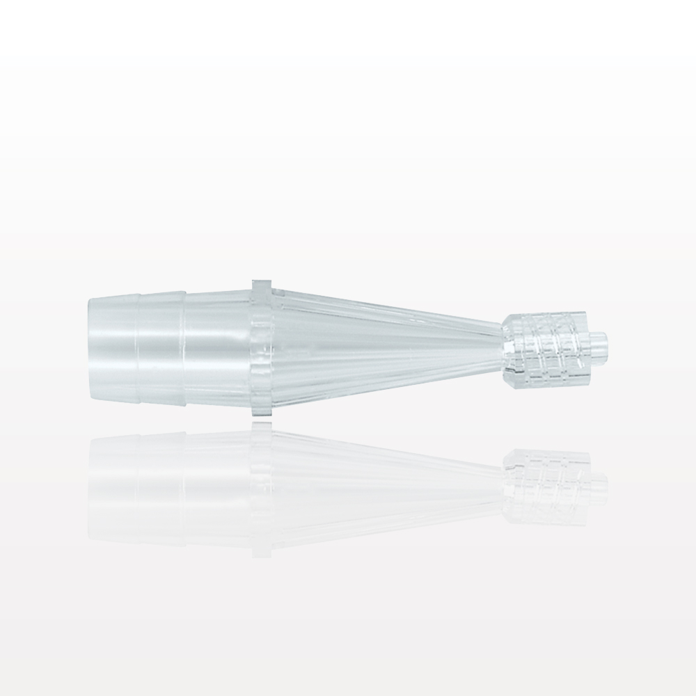 Straight Connector, Reducer, Barbed, Male Luer Lock, Clear