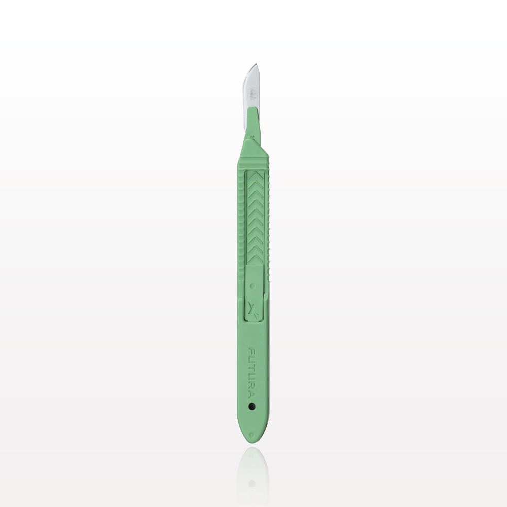 Futura® Safety Scalpel, Green, #10; 100/Bag