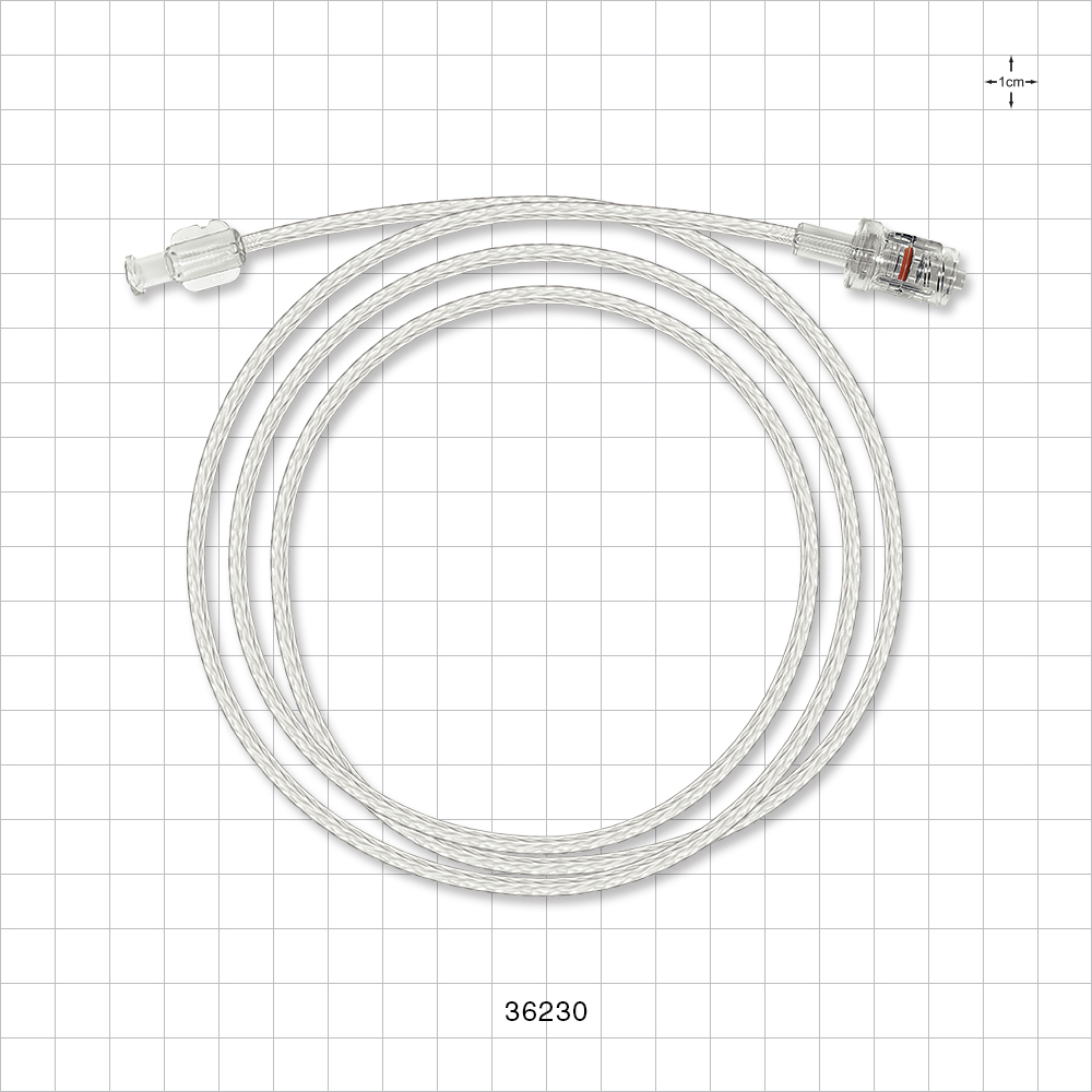 Bonded Braided High-Pressure Extension Line, Female Luer Lock to Rotating Male Luer Lock