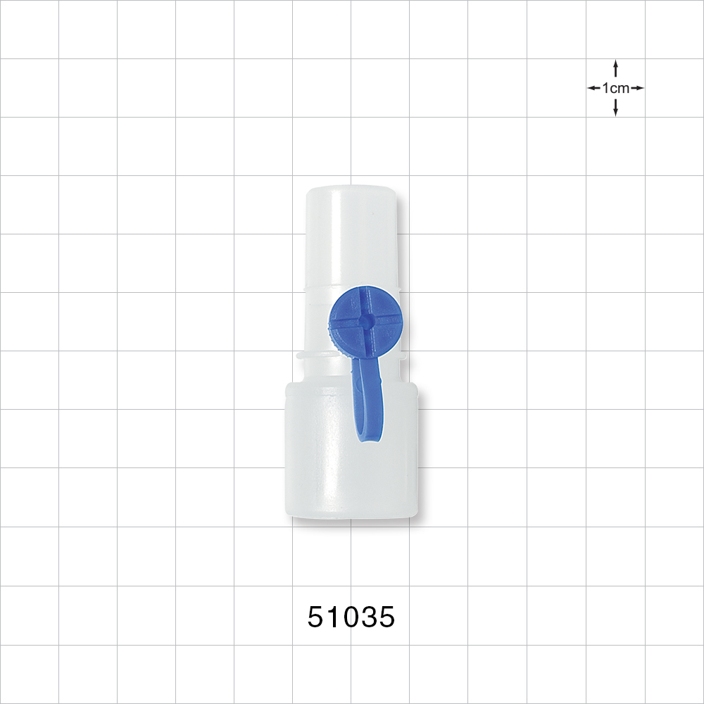 Straight Connector, Reducer, Tubing Connector, Side Port with Cap, Natural