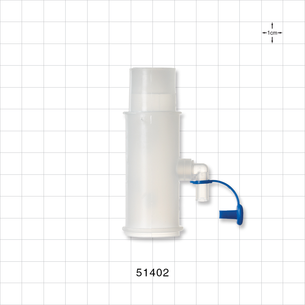 Straight Connector, Tubing Port, Side Port with Cap, Natural