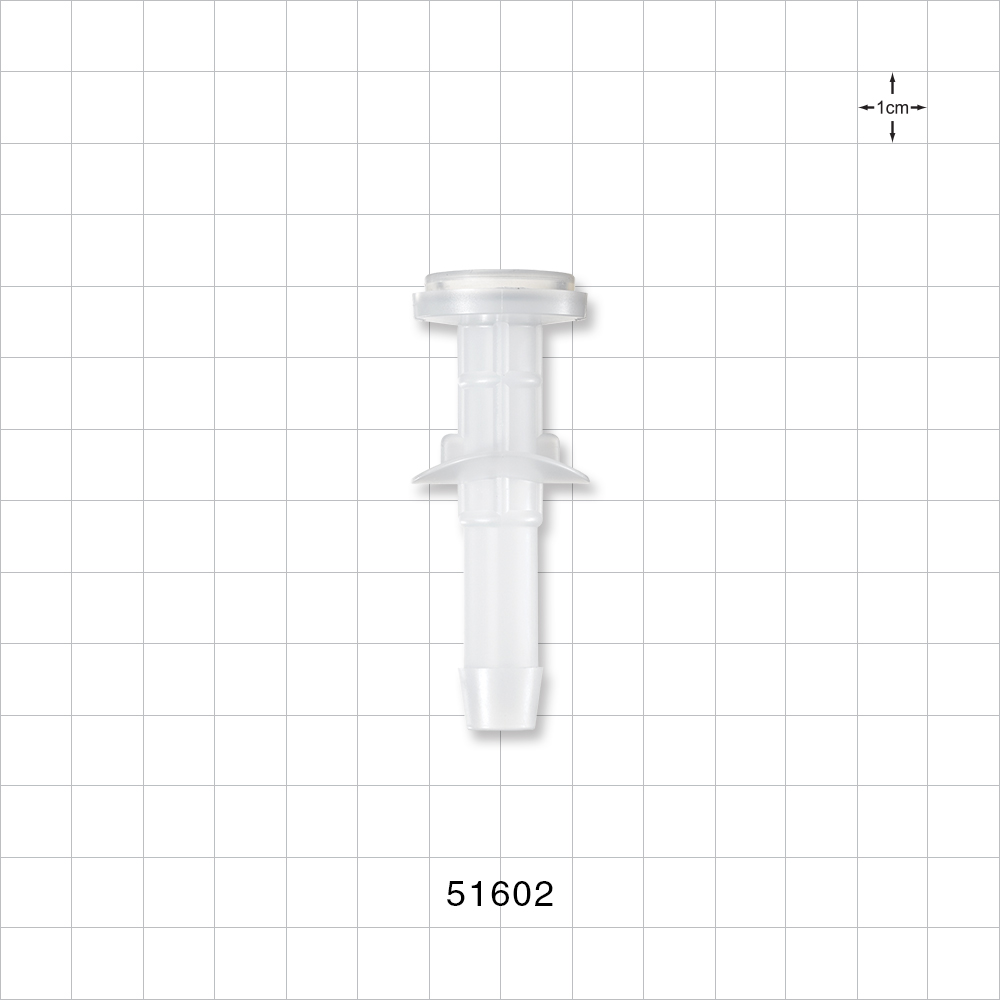 Sanitary Flange, Barbed, Natural, Pre-Attached Gasket