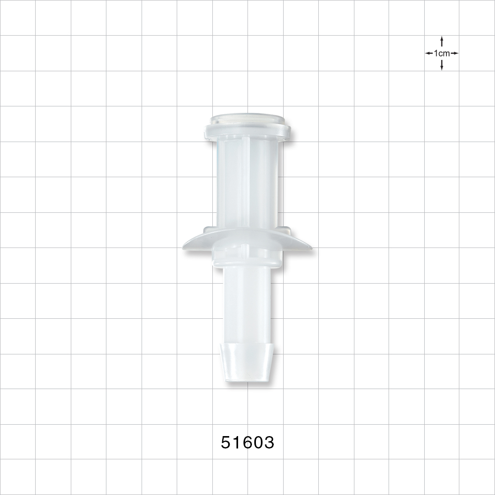 Sanitary Flange, Barbed, Natural, Pre-Attached Gasket