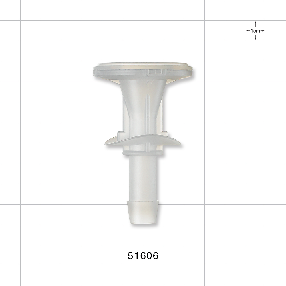 Sanitary Flange, Barbed, Natural, Pre-Attached Gasket