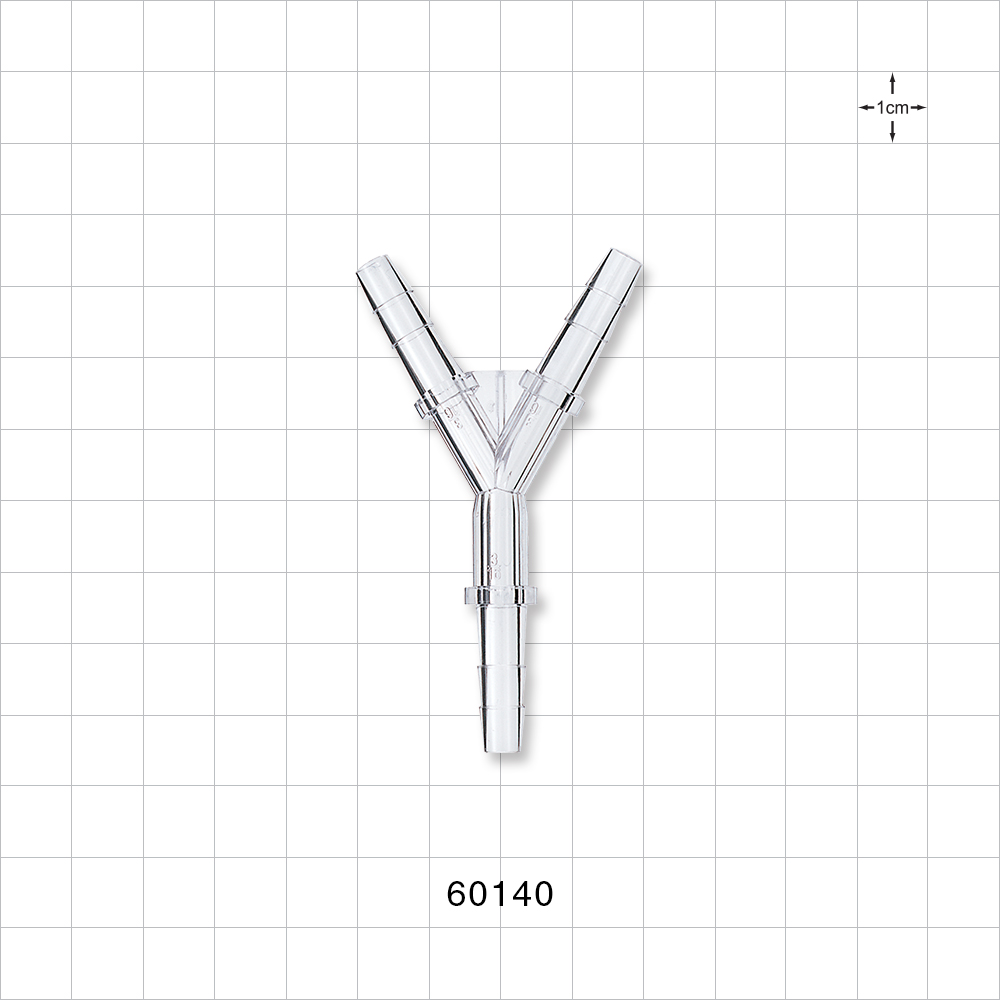 Y Connector, Barbed, Clear