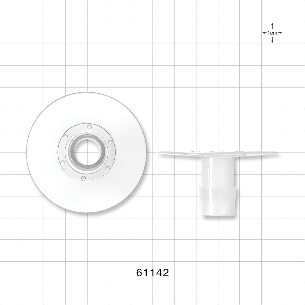 Bag Port Flange with Dimples, Barbed, Natural