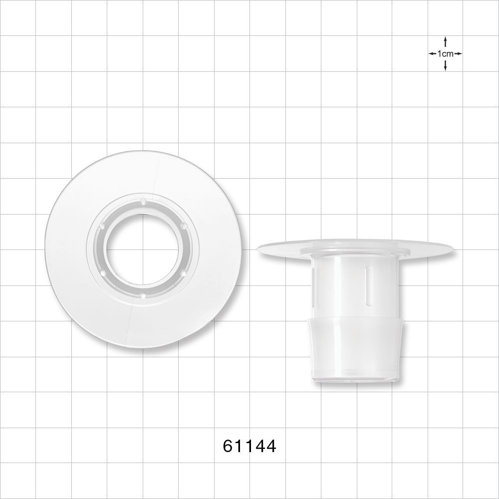 Bag Port Flange with Dimples, Barbed, Natural