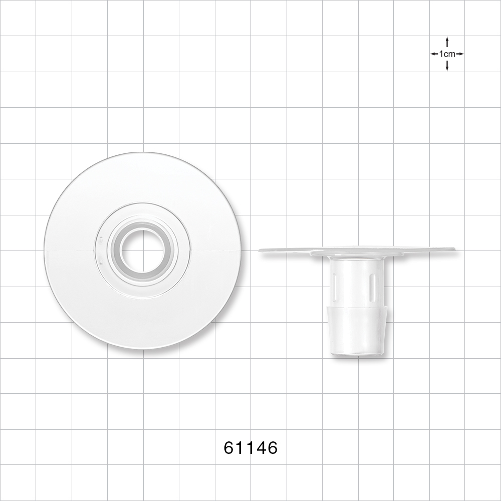 Bag Port Flange with Flat Plate, Barbed, Natural