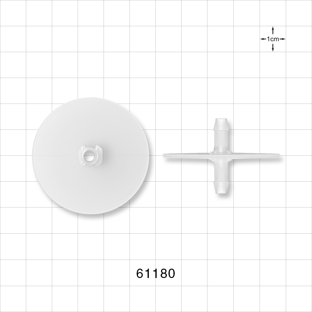 Bag Port Flange with Opposable Barbs, Natural