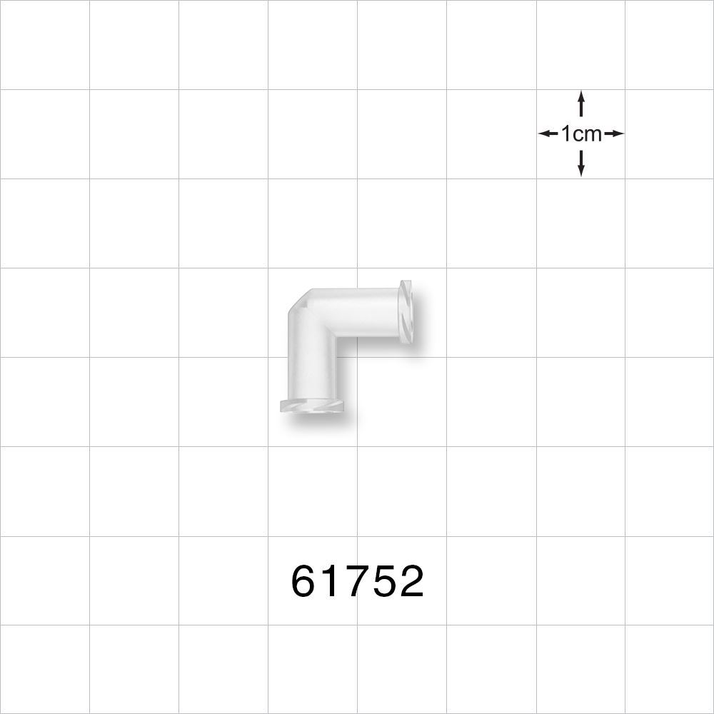 Elbow Connector, Female Luer Lock, Female Luer Lock, Natural