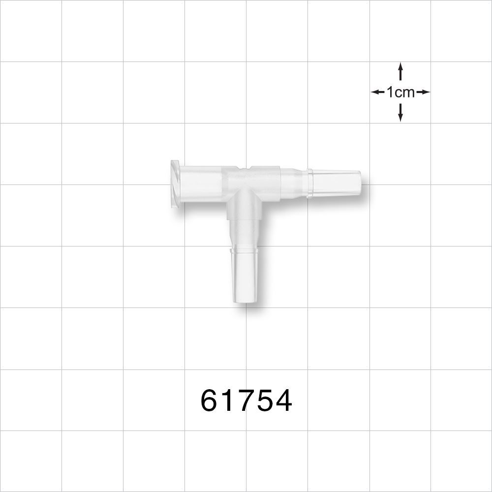 T Connector, Female Luer Lock, Male Luer Slips, Natural