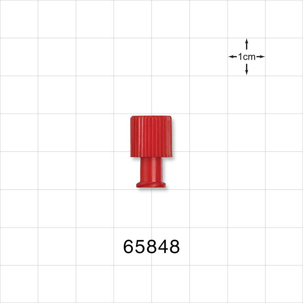 Discontinued Double Dead-Ender Cap, Non-Vented, Red w/Recessed Stem