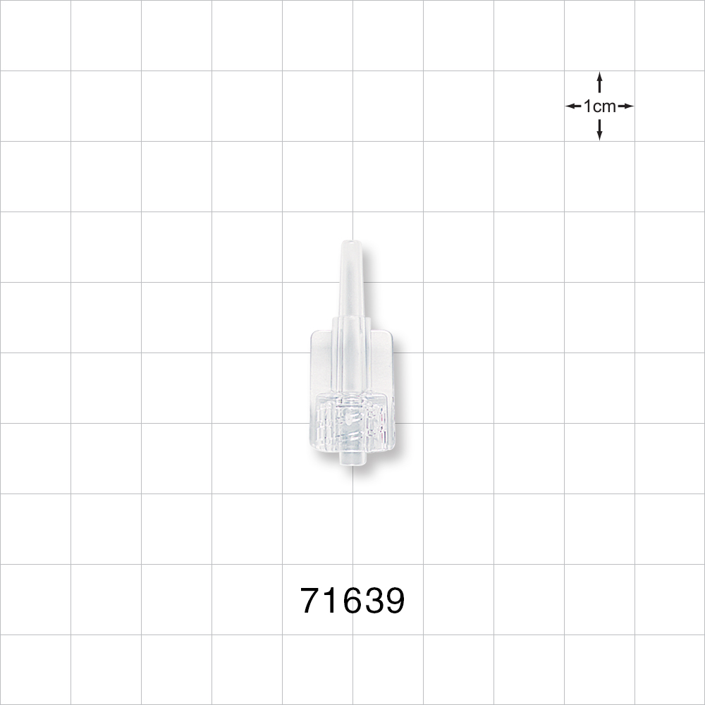 Male Luer Lock, Tubing Port, Clear