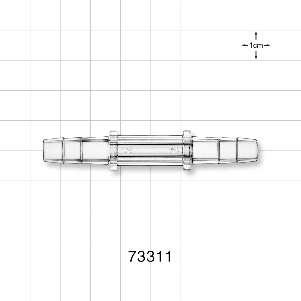 Straight Connector, Barbed, Clear