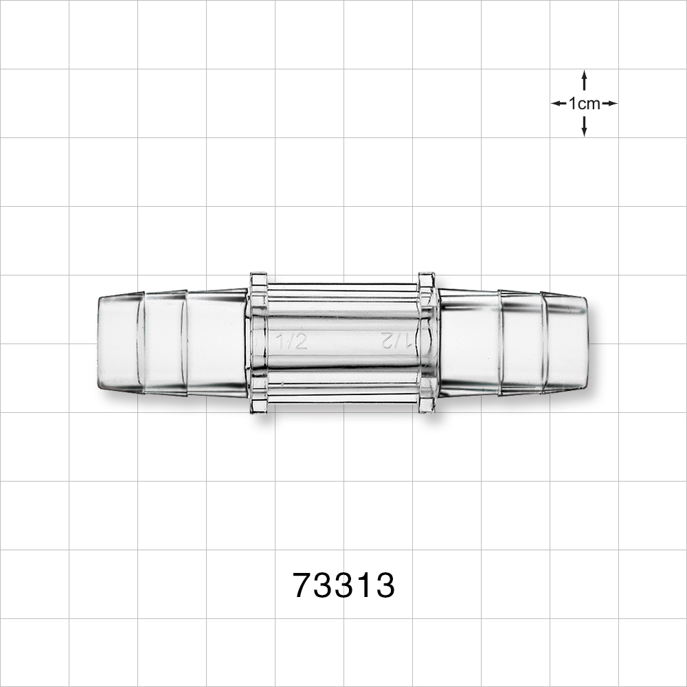 Straight Connector, Barbed, Clear