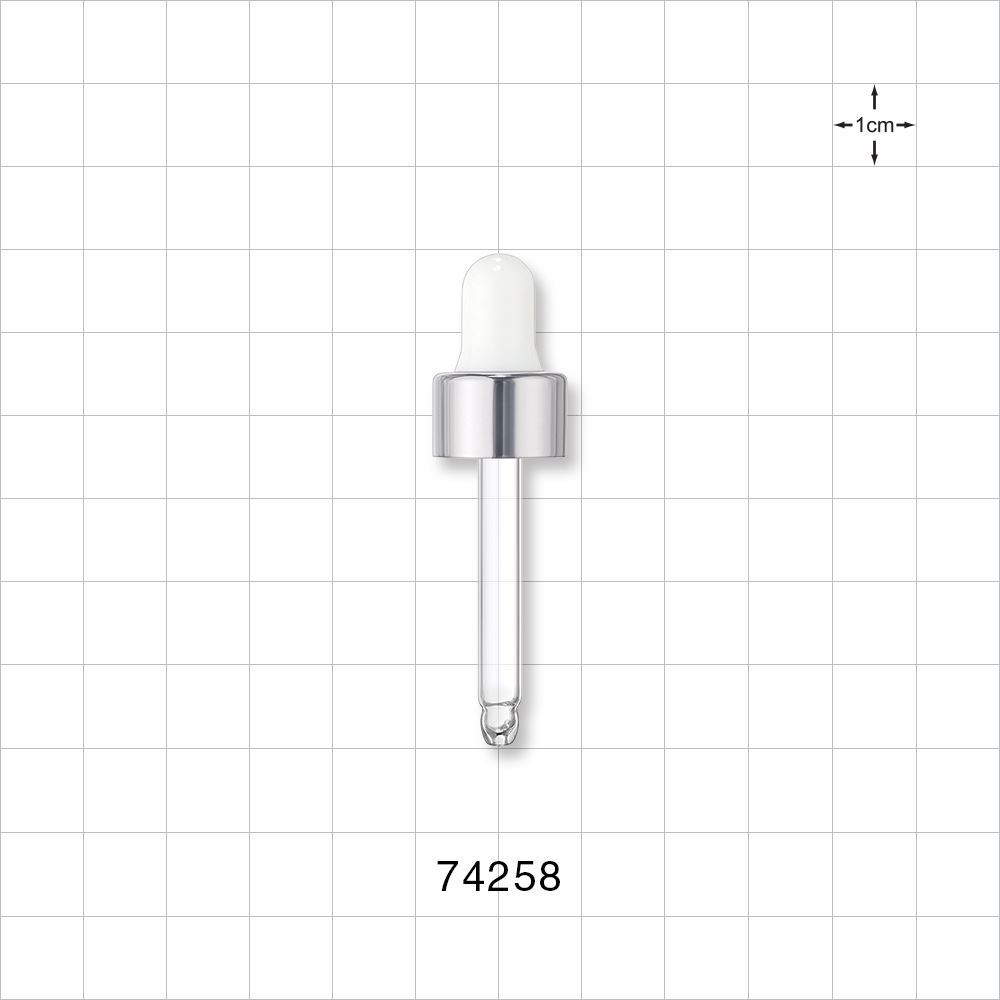 Dropper Cap, Metallic Silver/White for 74252, 74253, 74254