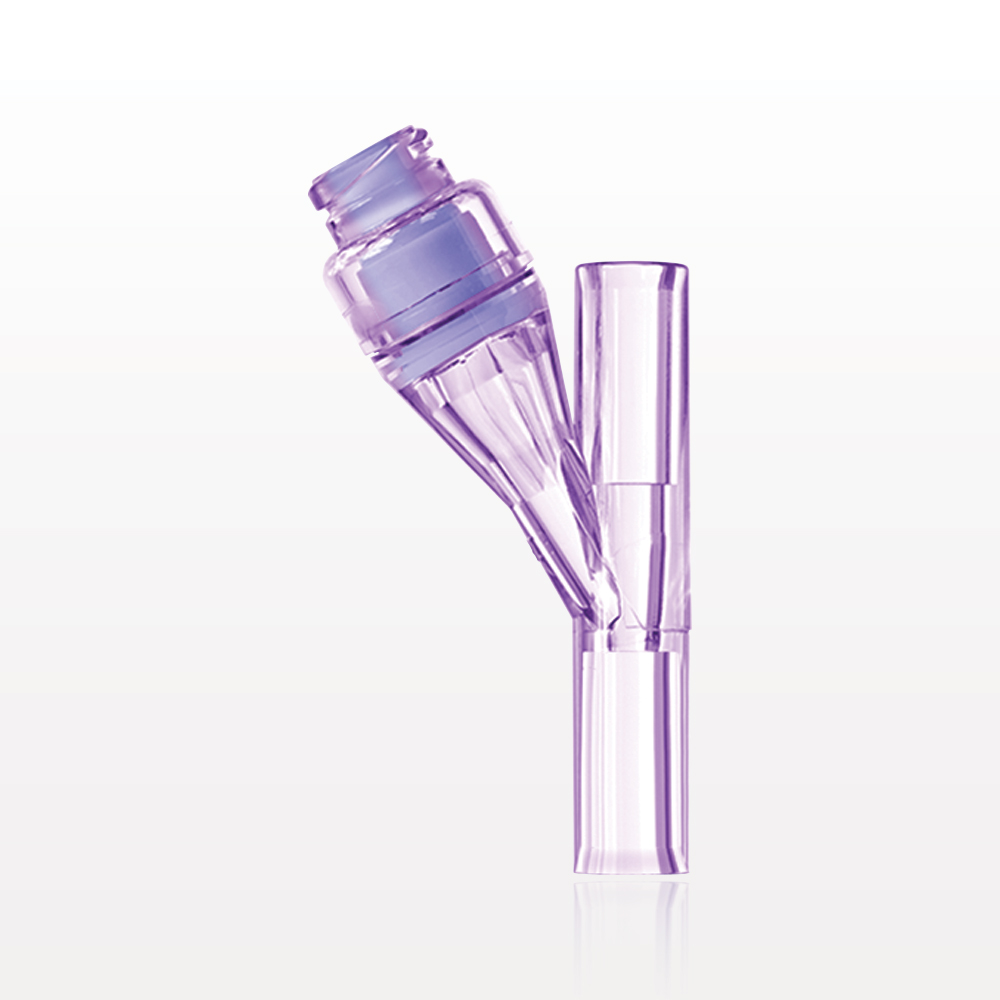 Needleless Injection Site, Swabbable, Female Luer Lock, Y Connector