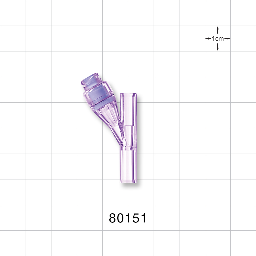 Needleless Injection Site, Swabbable, Female Luer Lock, Y Connector