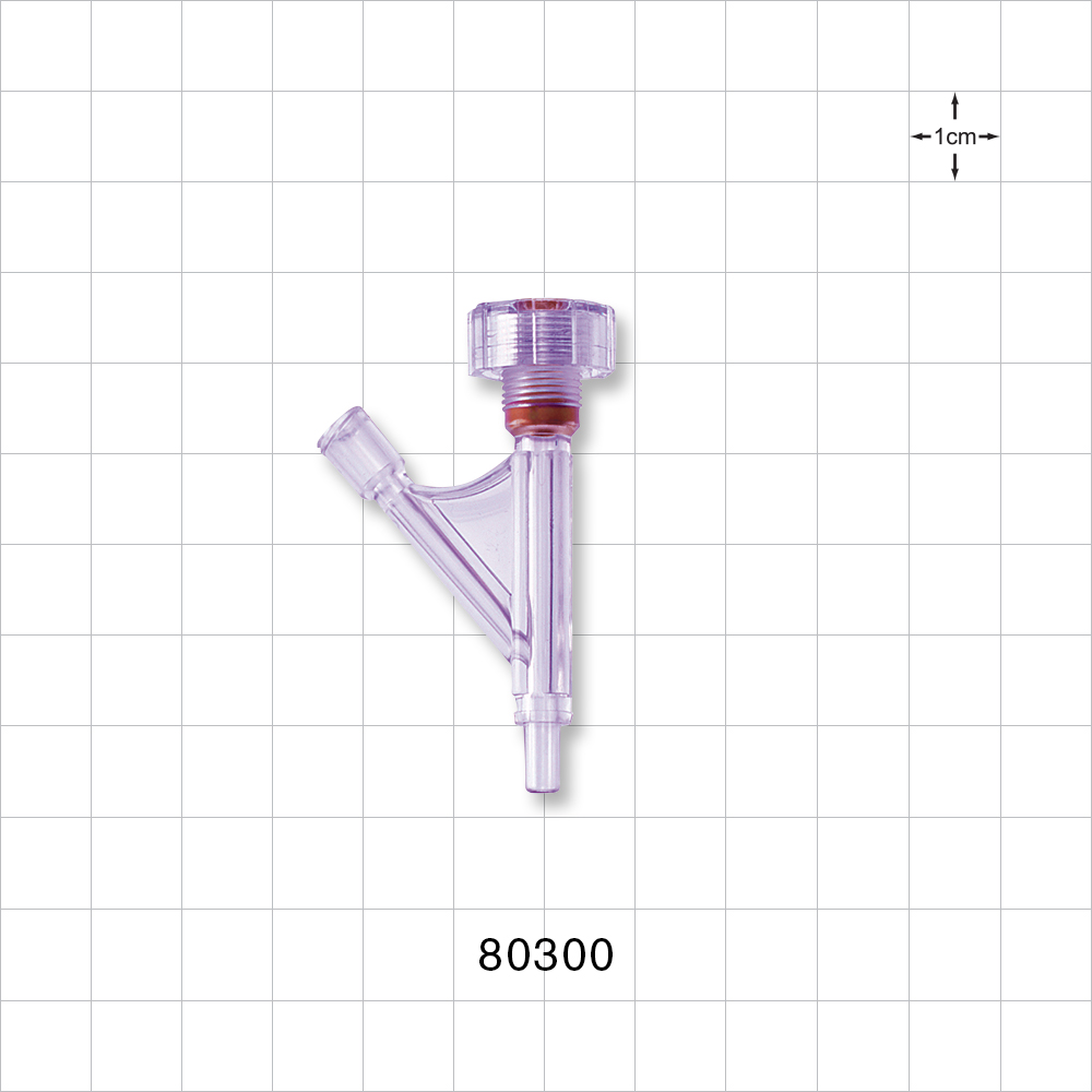 Hemostasis Valve Y Connector, Male Luer Slip, Female Luer Lock Sideport